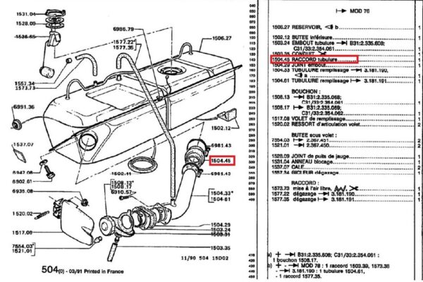 Raccord tubulure remplissage réservoir V6 de 76 à 83 – Image 2